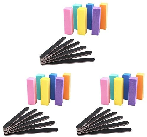 Beavorty 3 Set di Blocchi di Buffer per Unghie Set di Lime per Unghie Spazzole per Lucidatura Lime per Unghie Strumenti Artistici per Unghie delle E dei Piedi 12 Pezzi*3