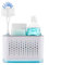 Minky Slimline Sink Tidy, Caddy With Removable Drip Tray, Storage Organiser, Brush and Sponge Holder for Kitchen, Cleaning Organiser, Made in The UK (White/Light Grey)