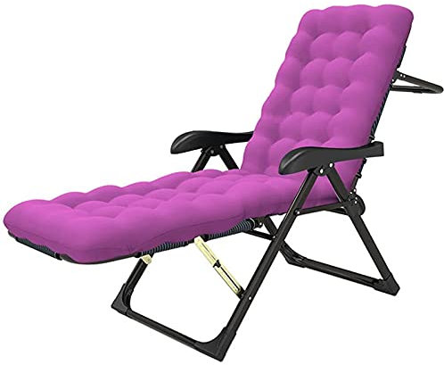 OEKOJK Extra breiter Gartenstuhl mit Rückenlehne für Erwachsene, robuster tragbarer Klappstuhl aus Metall, Lounge-Stühle, Zero-Gravity-Stuhl, Camping-Liegestühle, Lila charitable