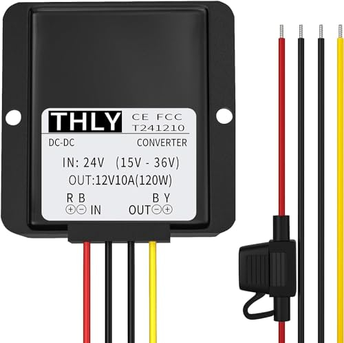 12V a 24V Step up Converter, Convertidor Transformador 15A 360W Convertidor 12v a 24v con Fusible Impermeable Y Bloque de Terminal Rápido, DC DC Converter para Carrito Golf (Acepta entradas DC9-20V)