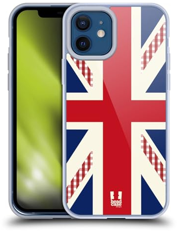 Head Case Designs Rot & Blau Vichy Karo Union Jack Kollektion Softgelhülle Kompatibel Mit Apple iPhone 12 / iPhone 12 Pro Und Kompatibel Mit Magsafe Zubehör