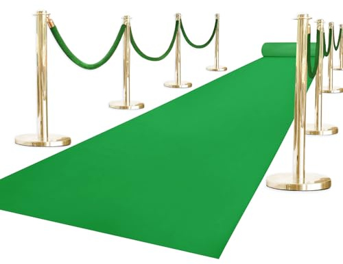 Grass Green Carpet Runner 3 X 15 Feet Runner Rugs for Party, Premium 160 GSM Felt Non-Woven Fabric Runway Rug for Party Wedding & Special Events,Rolled Package Without Creases (Grass Green, 3X15 ft)