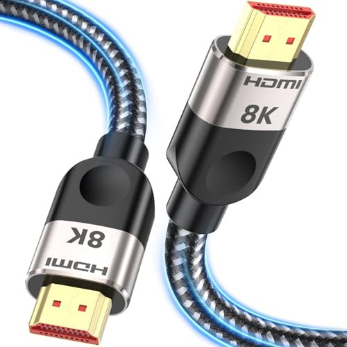 Southlight Cable HDMI 2.1 de 1 m [8K @60Hz,4K @120Hz144Hz,48Gbps] Ultra High speed 7680P eARC HDCP 2.2&2.3 DTS:X Dynamische HDR Dolby Atmos Compatible con Soundbar/PS2/PS5/Xbox/Roku TV