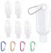 5pcs Clear Travel-Size Bottles - 50ml Leakproof Cosmetic Containers with Hooks, Perfect for Sanitizer, Disinfectant & Toiletries, Compact Liquid Storage Solution