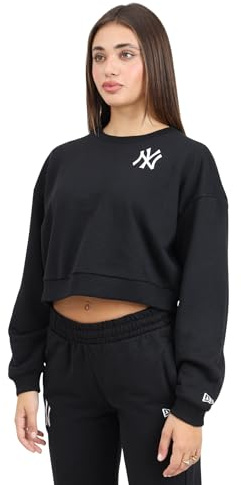 New Era ERA York Yankees MLB League Essential Sweatshirt mit Rundhalsausschnitt für Damen, Schwarz, Schwarz , L