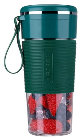 Vaso de licuadora portátil - Licuadora personal de 300 ml con cortador de dos hojas de acero inoxidable | Batidora para batidos y batidos saludables | Exprimidor a batería para viajes, deportes, gimna