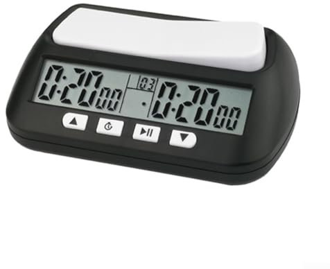 Reloj de ajedrez, temporizador digital mejorado con función de cuenta regresiva adicional y retardada, reloj de árbitro de ajedrez, reloj de ajedrez, temporizador de ajedrez digital, para ajedrez (A)