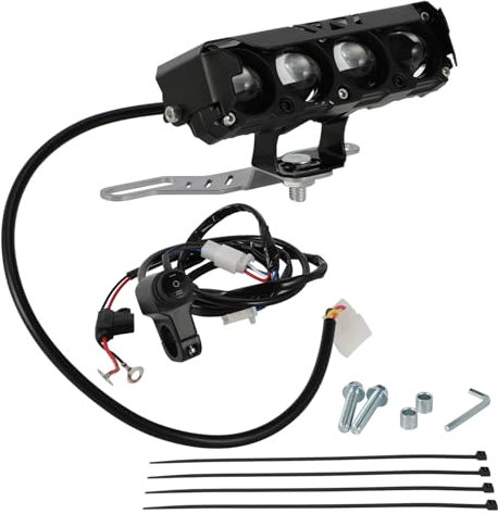Barra Luminosa Anteriore Moto,Kit Faro Plug and Play Lampada di Guida Faro con Interruttore e Staffa di Montaggio per Motocross,Dirt Bike,Pit Bike,E-Bike,ATV,UTV