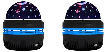 Lancoon 2 Pack Star Projector Night Light Kids Toys Mini LED Projection Light USB Powered for Home Car Atmosphere Portable Size