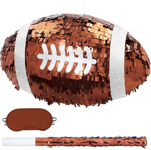 WERNNSAI Football Pinata – Super Bowl Rugby Deko für Party Zubehör | Rugby Piñata mit Augenbinde, Super Bowl Party Deko, Hängende Sport Piñata, Jubiläumsfeier Zubehör
