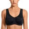 SYROKAN Women's Max Control Solid High Impact Plus Size Underwire Sports Bra Black 36 D