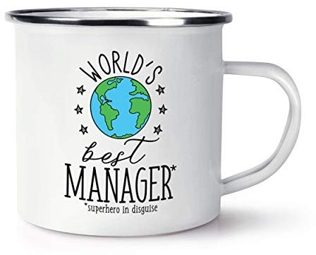 World's Best Manager Retro Emaille Becher