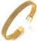 COOLSTEELANDBEYOND Elastische Verstellbare-Edelstahl Gold Gitter Stahlkabel Armband Herren Damen, Armreif