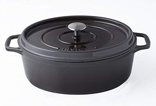 Invicta 403297 Schmortopf aus Gusseisen, Stahl, Edelstahl, schwarz