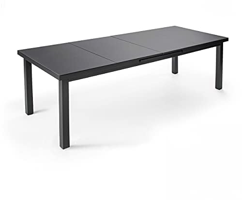 Oviala Gartentisch, ausziehbar, aus Aluminium, Grau, 10 Sitzplätze