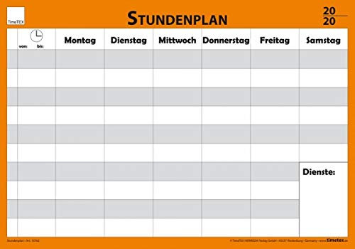 TimeTEX Wand-Stundenplan mit Stift + Klick-Fix-Halter