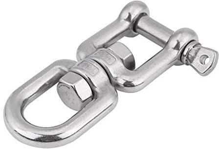 Edelstahl Drehwirbel Wirbelschäkel Heavy Duty 304 Edelstahl Wirbelring Schnappanker Rollschäkel Gerät zum Heben(12mm)