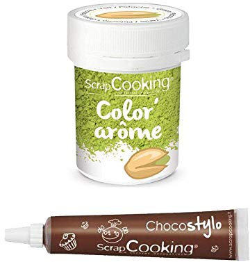 Colorante verde aroma pistacchio 10 g + penna alimentare al cioccolato