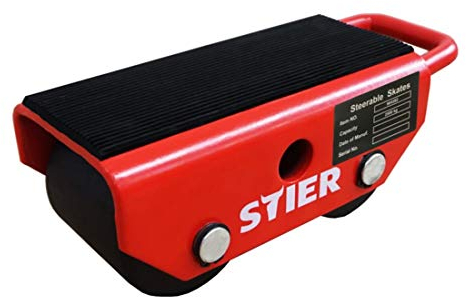 STIER Transportfahrwerk mit 2 Nylon-Rollen, Tragkraft 2500kg, Transportwagen zum sicheren Transport, Lastenheber, mit Anti-Rutsch-Beschichtung, Umzugshelfer