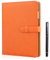 Minlna A5 Leather Notebook/Refillable Loose Leaf Business Notebook/Notepad,200 Thick Pages,Classic Lined with Pocket and Pen Holder,Can be Given as a Gift. (Yellow)