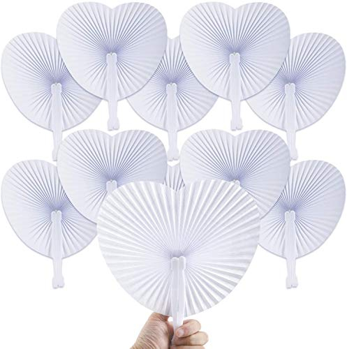 Icelus 60 Stück Papierfächer Handfächer Fächer Hochzeit Hochzeitsfächer Taschenfächer Faltfächer Faltbar Gastgeschenk Für Sommer Gelegenheiten, Party, Hochzeiten im Freien, DIY, Wand Dekoration