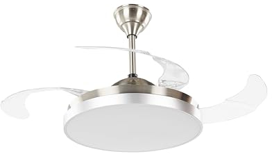 Moderner Deckenventilator mit Licht Metall/Acryl silber transparent Ibar