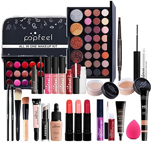 All in One Make Up Set, Make-up Sets, Schminke Set für Frauen, Makeup Set Starter Kit Kosmetik Schmink Set mit Lidschatten Palette, Lippenstift, Eyeliner, Mascara, Pinsel Für Frauen Mädchen