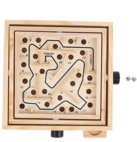Maze Board, Kinder Balanced Balls Brettspiel Maze Puzzle Toy Interaktives Tischspiel Pädagogisches Freizeitspielzeug Geburtstagsgeschenk für Kleinkinder(Maze S)