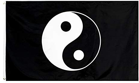 PringCor Große Yin Yang Flagge, 91 x 152 cm, lebendige Farben, Taoismus, Schlafsaal, Männerhöhle, Garage, Yoga