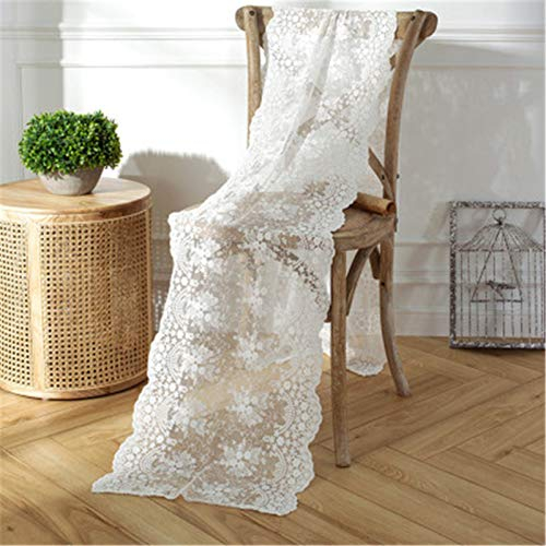 EXQULEG Makramee Tischläufer, Vintage Spitze Tischläufer, Tischläufer für Tischdekoration Wedding Festival Party, Boho Hochzeit Dekor, Home Deko (40 * 140CM)