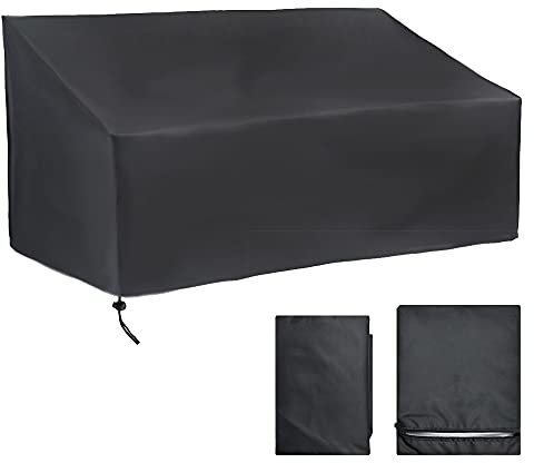 CHEYLIZI 4 Sitzer Gartenbank Abdeckung Schutzhülle für Gartenbank, Winterfest, UV-Beständig, Winddicht, Reißfest Oxford Gewebe Bank Hülle Gartensofa Abdeckplane, 190x66x89cm