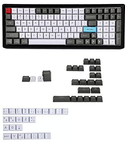Lasergeätzte UK Italienisch Spanien Deutsch ISO OEM Profil Dicke PBT Keycap für MX Mechanische Tastatur YMD96 KBD75 104 87 61 (individuell deutsches ISO)