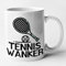 Rude Funny Tennis Mug - Tennis Wanker (White)