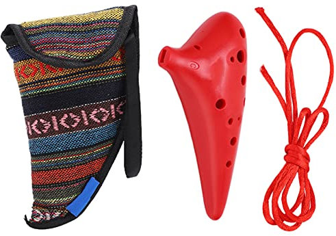 Ocarina ABS C Tune Strumento Musicale a 12 Fori per Adulti Bambini Studenti Professionisti Comodo da Tenere e Suonare Strumento Musicale Idea (rosso)