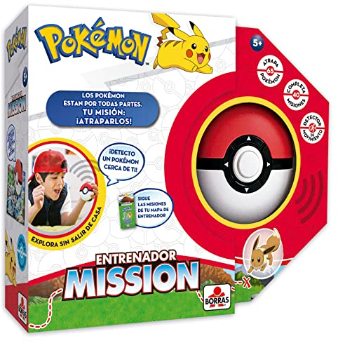 BORRAS - Interaktives Brettspiel Pokemon Mission. Werde ein Pokémon-Trainer und fange sie alle. Lerne lustige Daten von deinen Lieblings-Pokemones. (19442) | Spanische Version