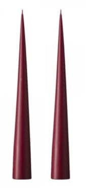 ester & erik Cone Candles, Box, 37 cm, 2 Stück, 44/2 deep Wine