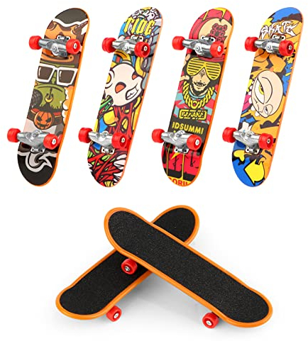 UKOFEW Mini Fingerskateboards Set 6 Stückes Mini Fingerboards, Fingerboards Skatepark, Finger Skate Boarding, Legierung, für Kinder Partytütenfüller, Kindergeburtstag Geschenke (Random Pattern)