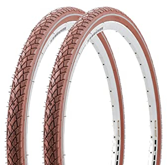 2 Stück 28x1.60 Fahrrad Reifen 42-622 Retro City Trekking Bike Braun Reflex