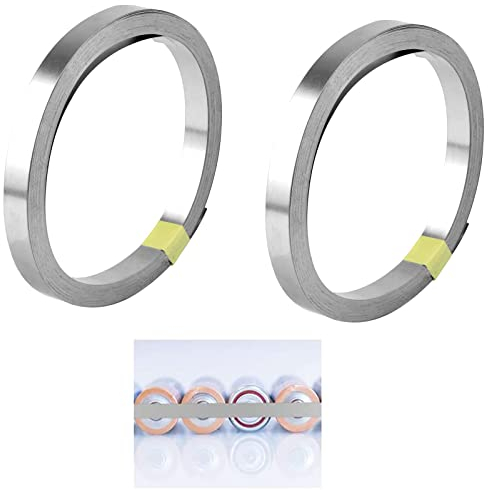 2 Rollen Nickel Streifen Band, Nickel Platte Band, 0,15 x 8mm Nickelband, Nickel Streifen Löten, Reines Nickel Platte, Blattstreifen Schweiß Zubehör für Batterie Schweißen