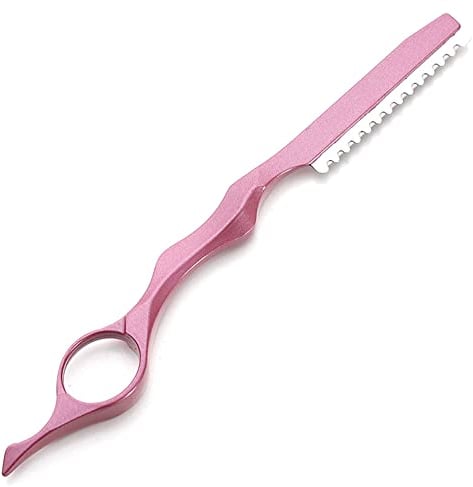 Hair Styling Razor,Hair Styling Thinning Comb - Professional Cutting and Texturizing Razor Tool for Salon and Home Use (Pink)