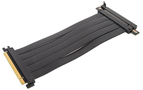 PCIE 4.0 X16 Extender Riser-Kabel, Flexibler Hochgeschwindigkeits-GUP-Riser-Adapter, Hohe Abschirmung, 180-Grad-PCIE 4.0-Verlängerungskabel für Grafikkarte (Schwarz)