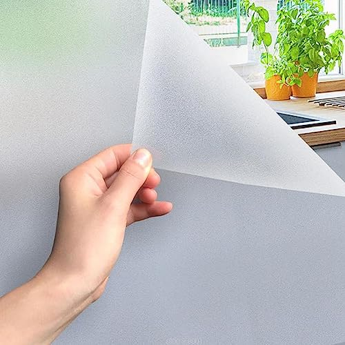 LATRAT Pellicola autoadesiva per finestre, opaca, pellicola protettiva per finestre, anti-UV, con adesione statica, per bagno, ufficio, soggiorno, pellicola in vetro smerigliato, 30 x 200 cm
