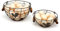 CVHOMEDECO. Round Wire Egg Baskets Rustic Fruit Baskets with Wooden Handles Farmhouse Collecting Basket. Rusty, Set of 2