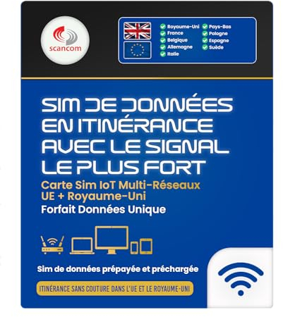 UK- und EU-Multi-Netzwerk-Roaming-Daten-SIM – verbindet sich automatisch mit dem stärksten Signal für die beste Verbindung am Standort – (einmaliger Dateneimer für 12 Monate ab Bestellung) (50 GB)