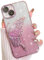 AIGOMARA Hülle Glitzer für iPhone 15, Handyhülle 3D Schmetterling Muster, Flüssig Treibsand, Schutzhülle Kameraschutz, Dünn Aesthetic Silikon Bumper Stoßfeste TPU Case, Mädchen Frauen, Rosa