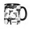 Tasse Keramik Waffen Pistole und Revolver (2) Kaffeetassen Große 330ml Mit Henkel 100% Handbemalt Trinkgläser Mit Griff Personalisierte Geschenk