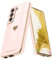 Teageo Compatibile con Samsung Galaxy S22 5G, custodia protettiva per fotocamera S22 5G, con glitter e morbido TPU, antigraffio, antiurto, per S22 5G, rosa chiaro