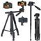 LINKCOOL 74 Camera Tripod with Extension Arm for Travel Aluminum Lightweight Tripod with Travel Bag Horizontal Arm Camera DSLR Tripod Video Photography for YouTube Vlog