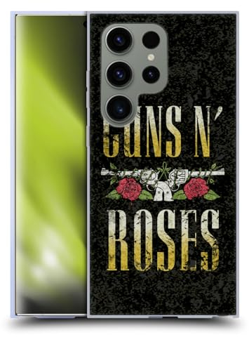 Head Case Designs Offizielle Guns N' Roses Text Logo Pistol Kunst Soft Gel Handyhülle Hülle kompatibel mit Samsung Galaxy S24 Ultra 5G