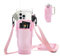 Pgtc Support de Bouteille d'eau pour Stanley Quencher Tumbler 40 oz,Porte-Bouteille d'eau avec bandoulière réglable,Accessoires pour Stanley Cup pour la Marche,Le Voyage et Le Camping (Rose)
